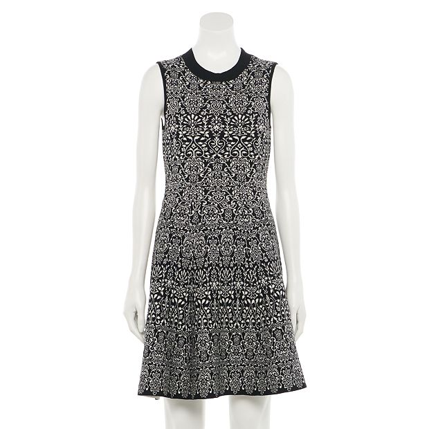 Juniors Rewind Mockneck Fit Flare Sweater Dress