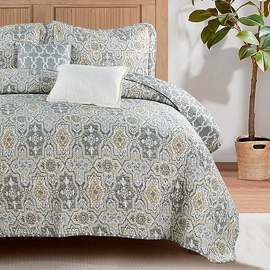 Serenta Lanza 5-piece Quilt Set with Coordinating Throw Pillows