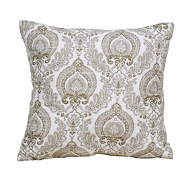 Serenta 5-piece Heart Damask Quilt Set with Coordinating Throw Pillows