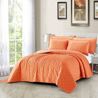 Serenta Velvet Quilt 5 pc Bedspread & Sham Set