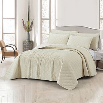 Serenta Velvet Quilt 5 pc Bedspread & Sham Set