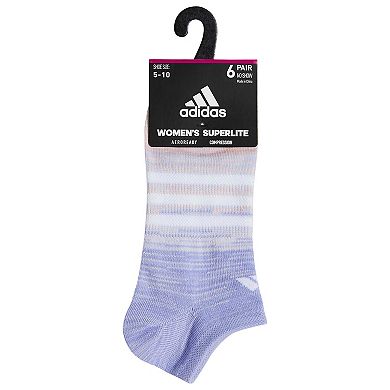 Women's adidas Superlite Badge Of Sport Stripe No-Show Sock 6-Pack