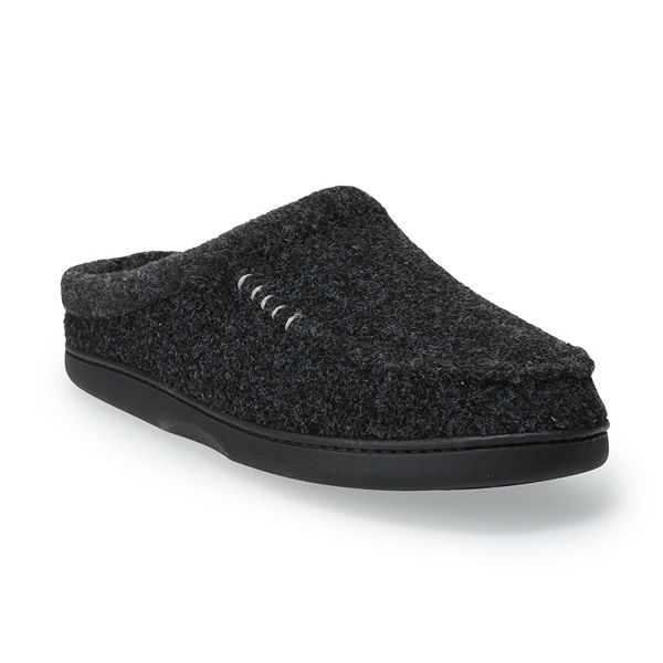 Men's Urban Pipeline™ Gray Felt Scuff Slippers with Plaid Lining