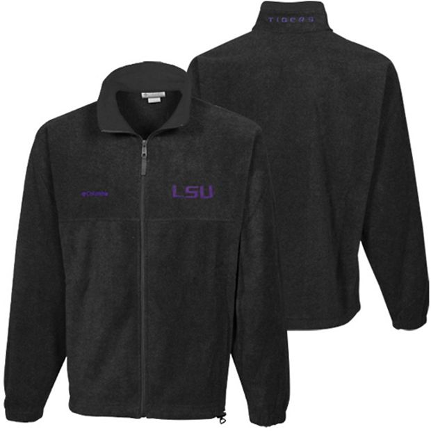 Men's Columbia Charcoal LSU Tigers Flanker II Full-Zip Fleece Jacket