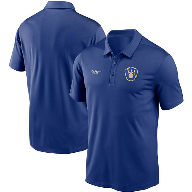 Men's Nike Royal Milwaukee Brewers Cooperstown Collection Logo Franchise  Performance Polo