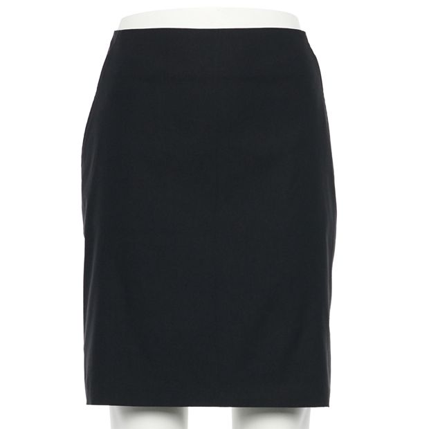 Plus Size Pull-On Tummy-Control Pencil Skirt