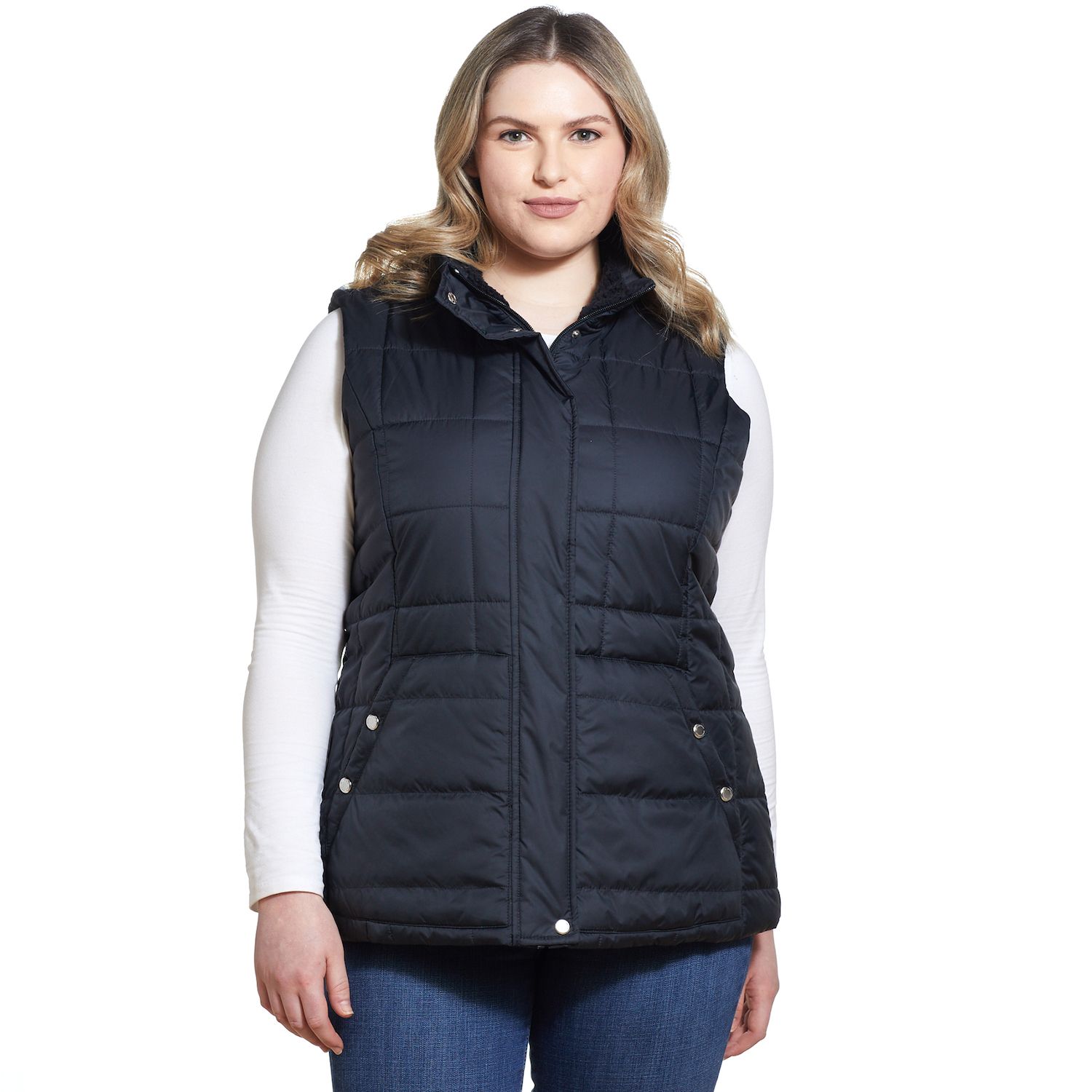 sleeveless puffer jacket plus size