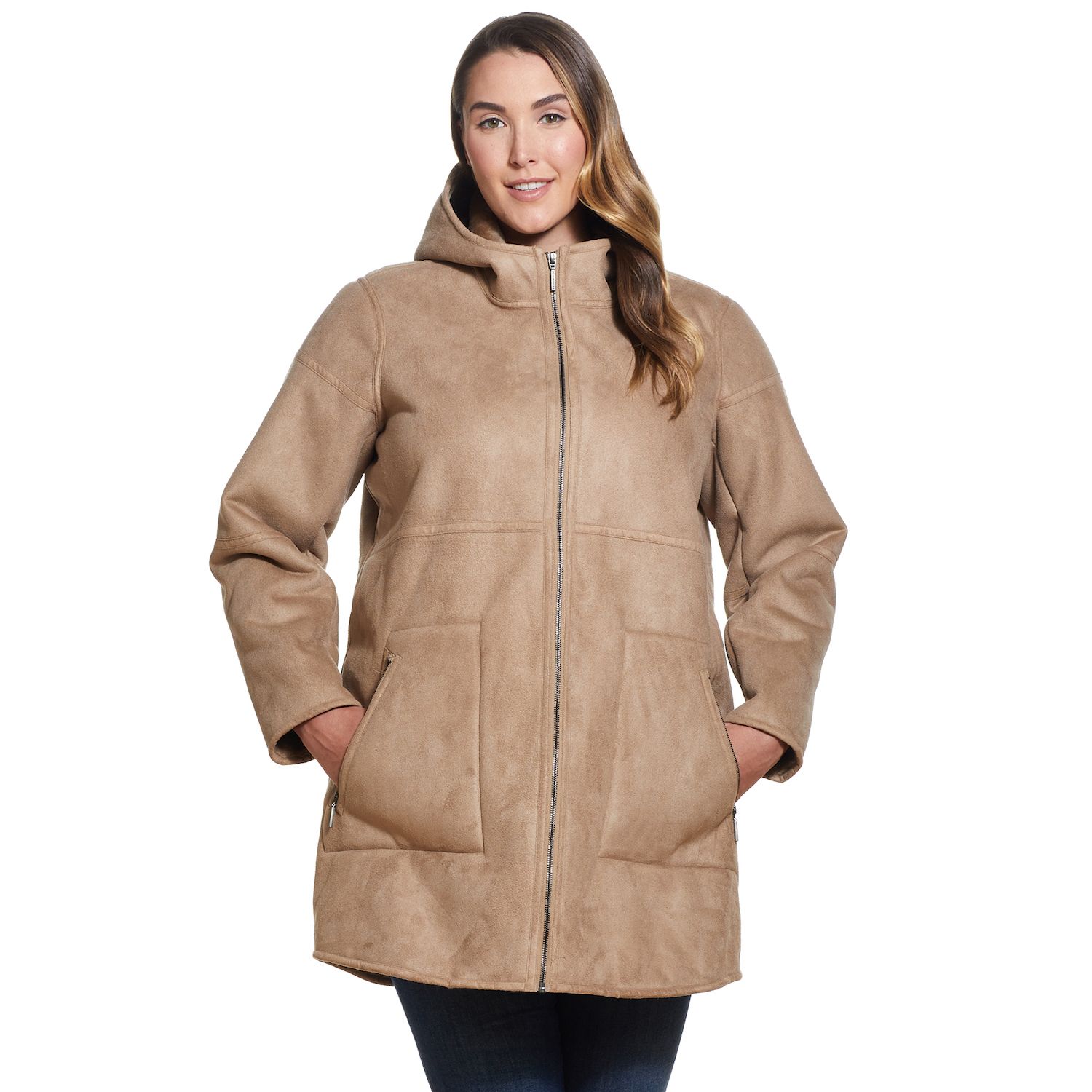 plus size shearling coat