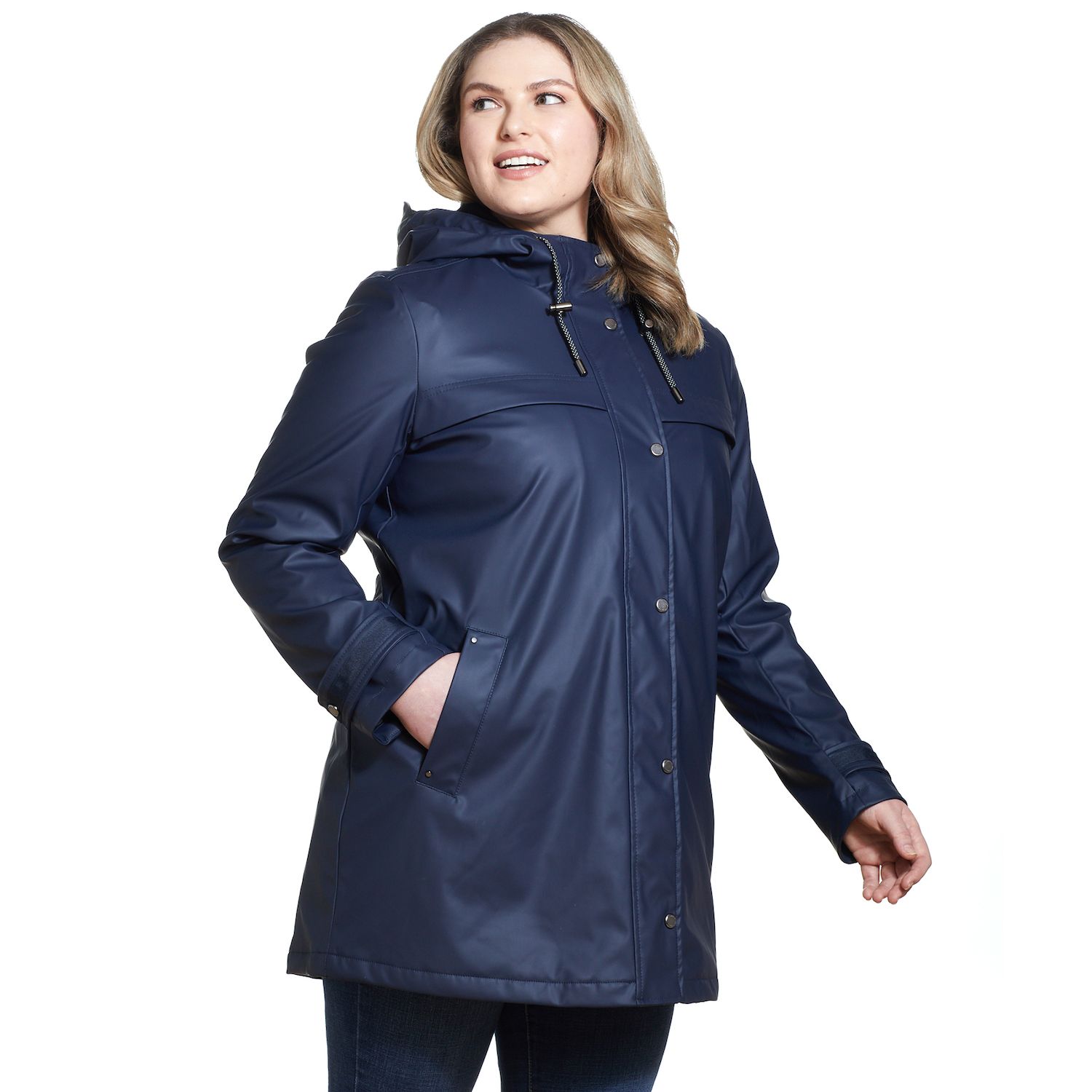 plus size hooded rain slicker