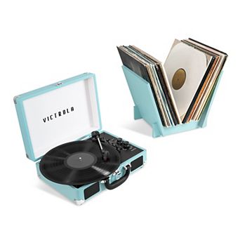 Victrola Journey Record Player & Holder Bundle