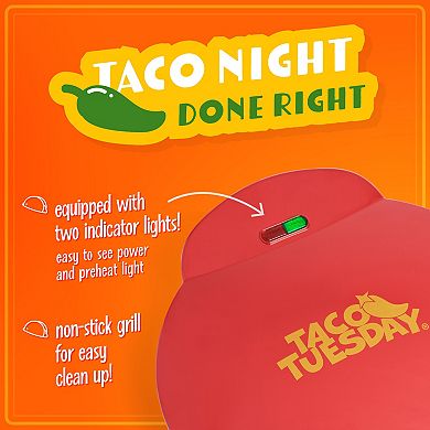 Taco Tuesday Deluxe 6-Wedge Electric Quesadilla Maker with Extra Stuffing Latch