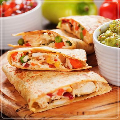 Taco Tuesday Deluxe 6-Wedge Electric Quesadilla Maker with Extra Stuffing Latch