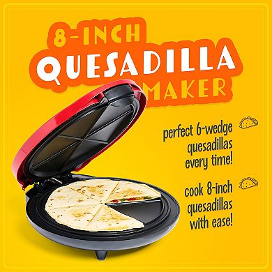 Taco Tuesday Deluxe 6-Wedge Electric Quesadilla Maker with Extra Stuffing Latch