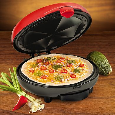 Taco Tuesday Deluxe 6-Wedge Electric Quesadilla Maker with Extra Stuffing Latch