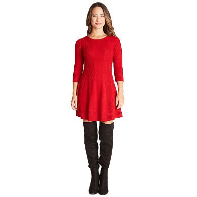 Juniors' IZ Byer Fit & Flair Cable Sweater Dress