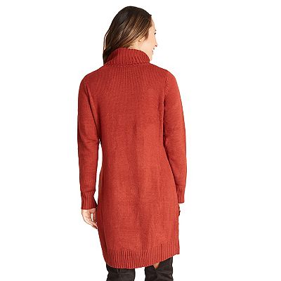 knee length dresses for ladies Beige Chic Knit Sweater Dress with Funnel Neck main image 0