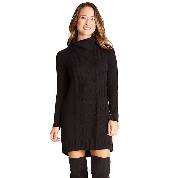 Juniors' IZ Byer Cowlneck Cable Sweater Dress