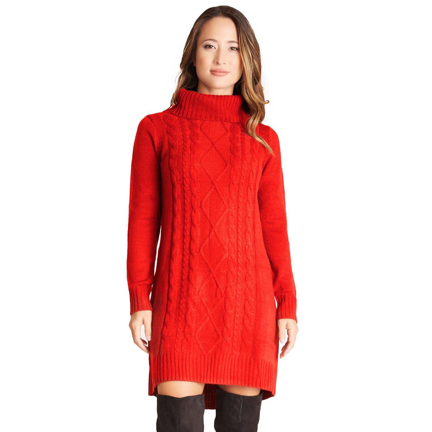 womens red jumper dress