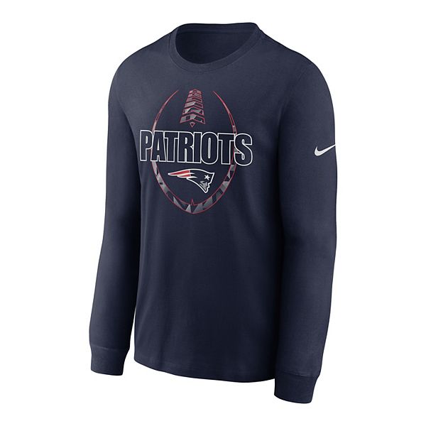 Men's New England Patriots Tommy Hilfiger Gray/Navy Rugby Long Sleeve Polo