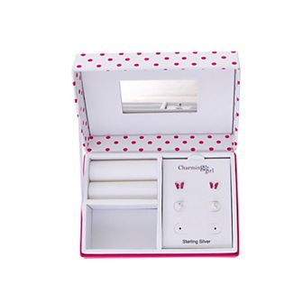 Charming Girl Kids' Sterling Silver Butterfly & Crystal Stud Earring Set