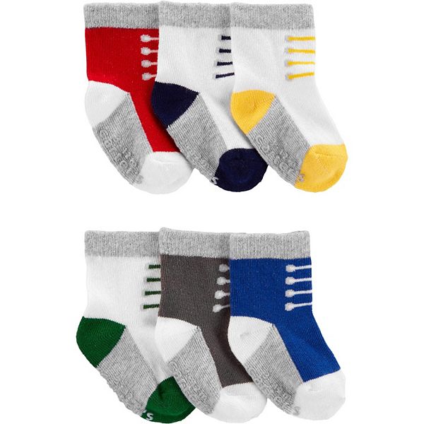 Baby Boy Carter's 6 Pack Striped & Pattern Crew Socks