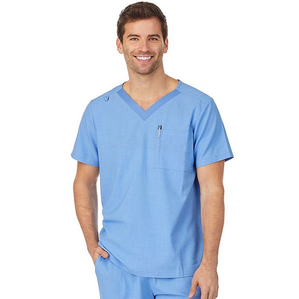 Men's Cuddl Duds® Scrubs Classic VNeck Top with Zip Back Pocket