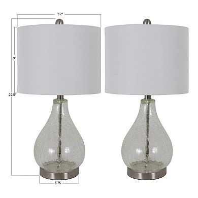 Decor Therapy Crackled Teardrop Table Lamp 2-piece Set