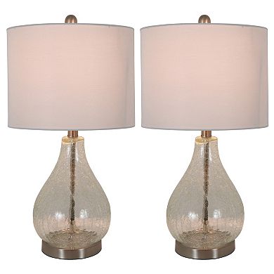 Decor Therapy Crackled Teardrop Table Lamp 2-piece Set