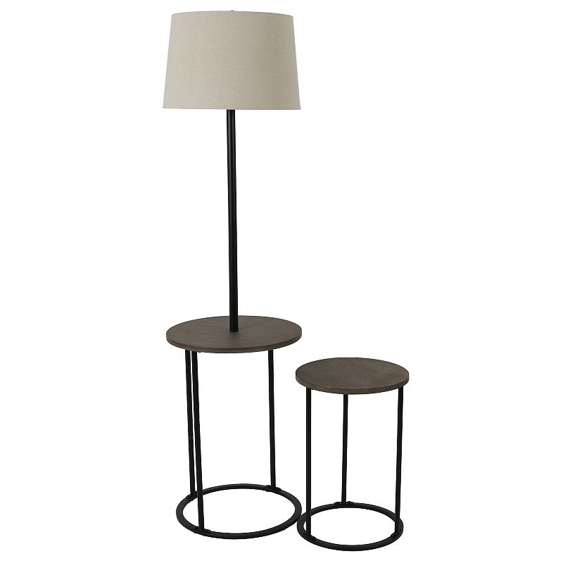 Decor Therapy Ricard Floor Lamp & Nesting Table 2-piece Set, Black