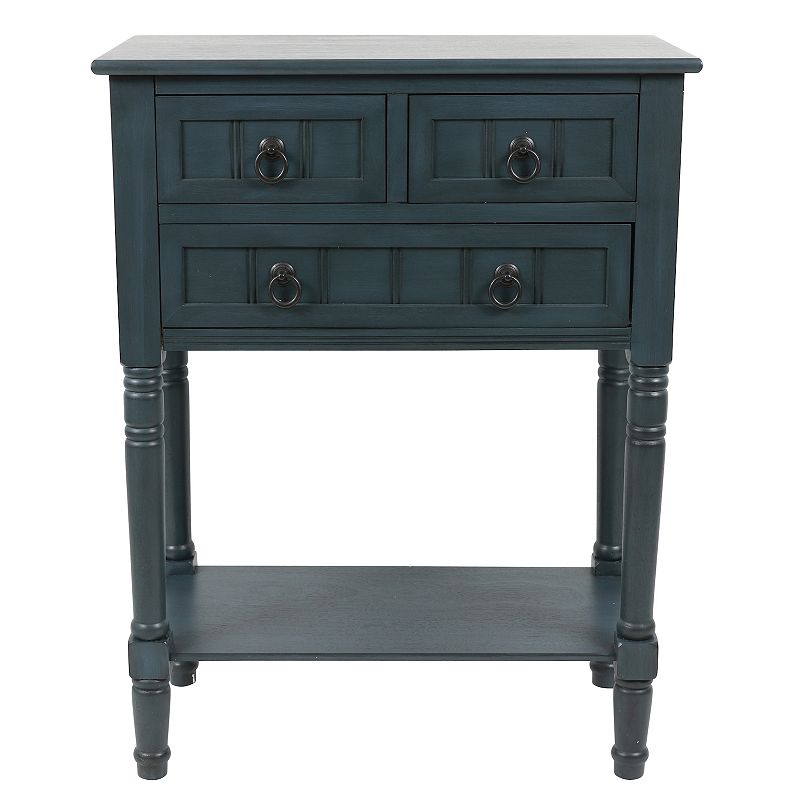 Decor Therapy Westerman 3-Drawer Console Table, Blue