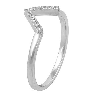Sterling Silver 1/10 Carat T.W. Diamond V Ring