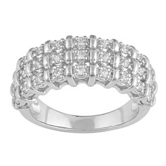 Royal Aura Sterling Silver 1/2 Carat T.W. Diamond Anniversary Ring