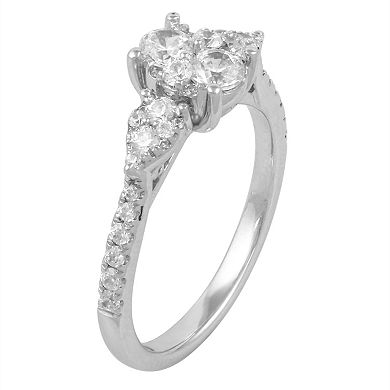 Sterling Silver 3/4 Carat T.W. Diamond Engagement Ring