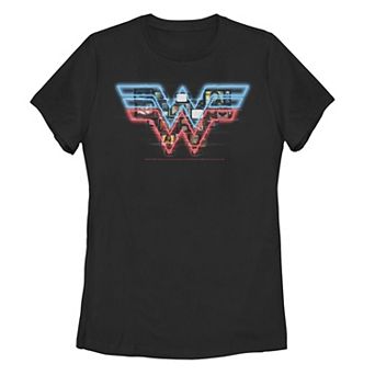 Juniors' DC Comics Wonder Woman Glow Logo Fill Graphic Tee