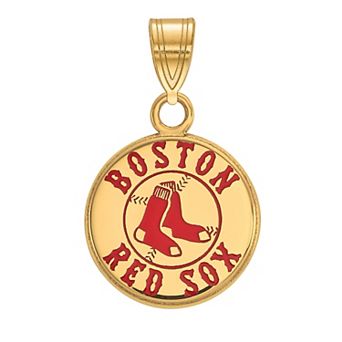 LogoArt Sterling Silver Boston Red Sox Small Enameled Pendant