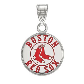 LogoArt Sterling Silver Boston Red Sox Small Enameled Pendant