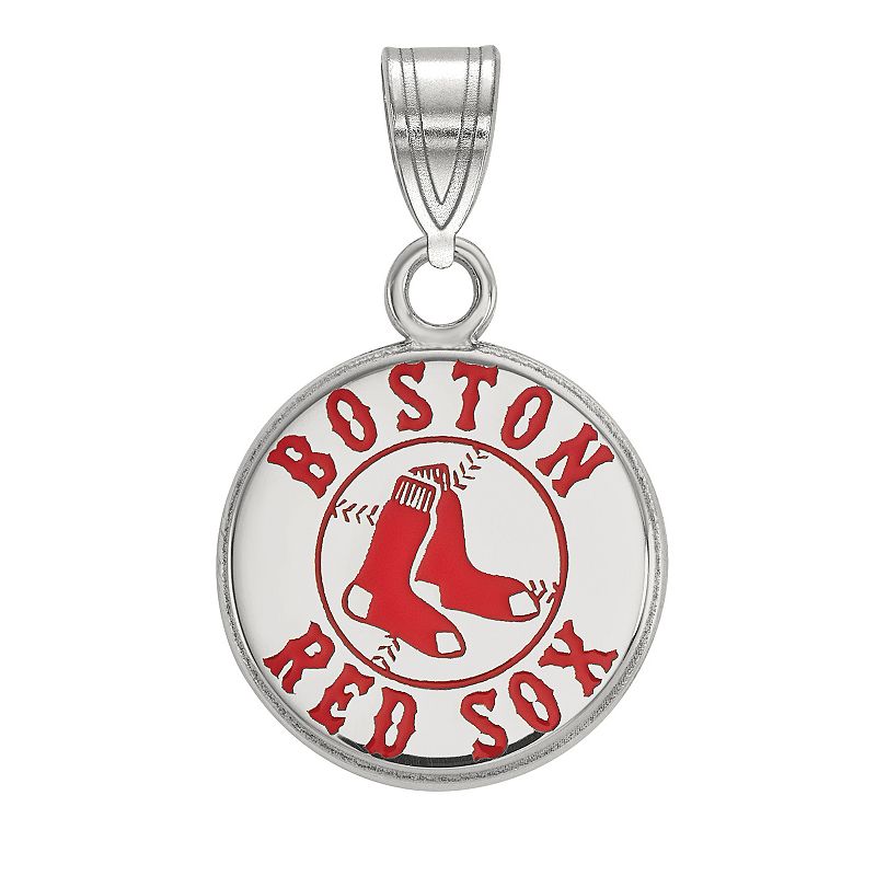 LogoArt Sterling Silver Boston Red Sox Small Enameled Pendant, Womens, Siz