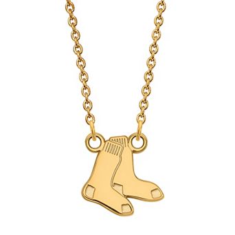 LogoArt Sterling Silver Boston Red Sox Small Pendant Necklace