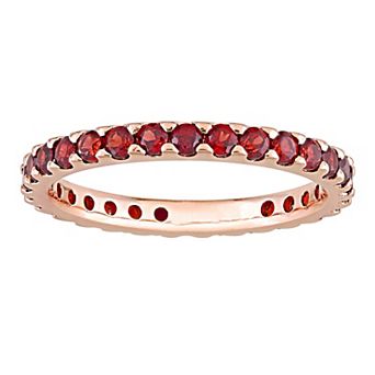 Stella Grace 10k Rose Gold Garnet Eternity Ring
