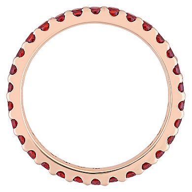 Stella Grace 10k Rose Gold Garnet Eternity Ring