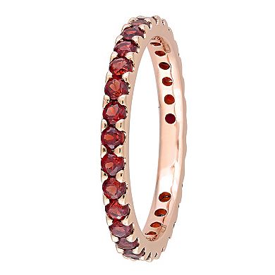Stella Grace 10k Rose Gold Garnet Eternity Ring