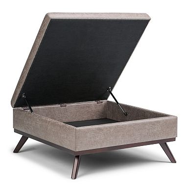 Simpli Home Owen Square Coffee Table Storage Ottoman