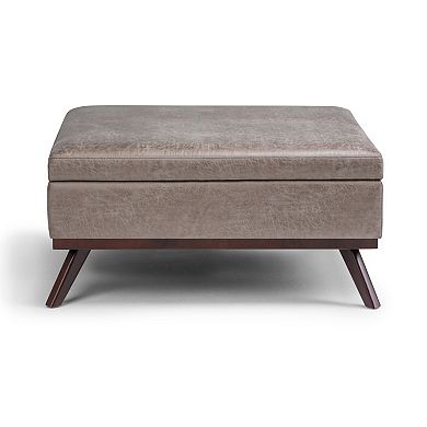 Simpli Home Owen Square Coffee Table Storage Ottoman