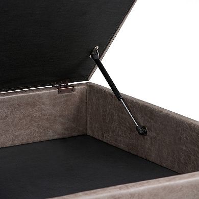 Simpli Home Owen Square Coffee Table Storage Ottoman