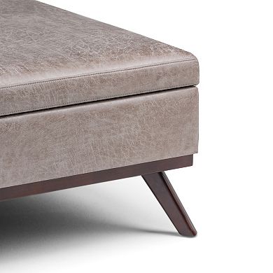 Simpli Home Owen Square Coffee Table Storage Ottoman