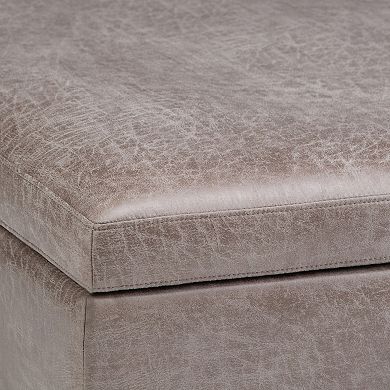 Simpli Home Owen Square Coffee Table Storage Ottoman