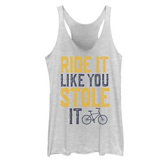 Juniors' "Ride It Like You Stole It" Bicycle Graphic Tank Top