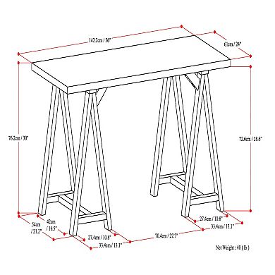 Simpli Home Sawhorse Writing Desk