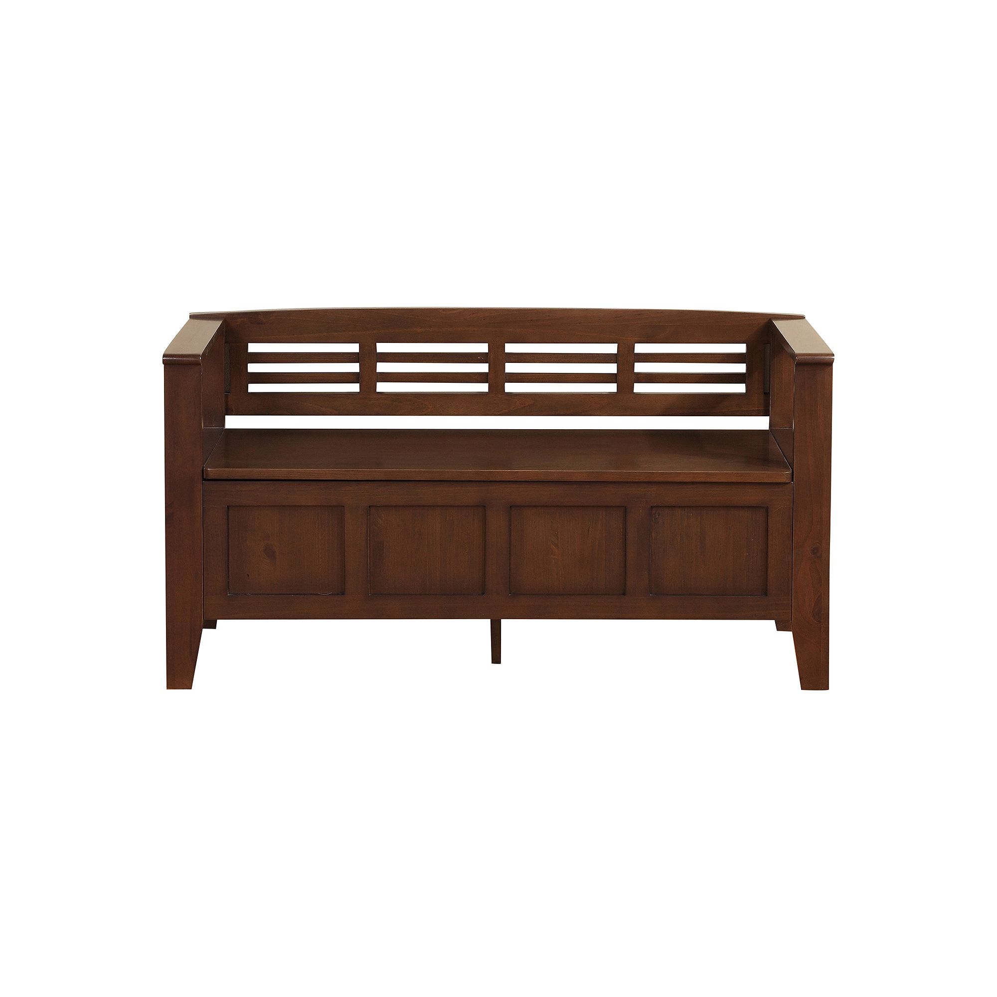 Simpli Home Adams Entryway Hidden Storage Bench, Brown
