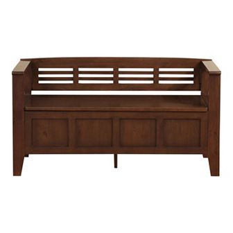 Simpli Home Adams Entryway Hidden Storage Bench
